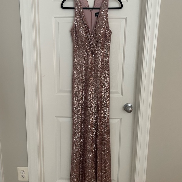NWT Long Pink Sequin Dress - Picture 1 of 4